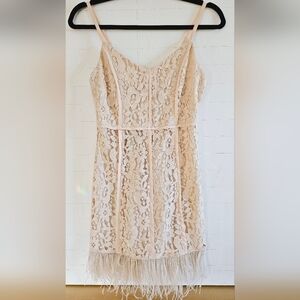 Lovely Pink Dress with Feather